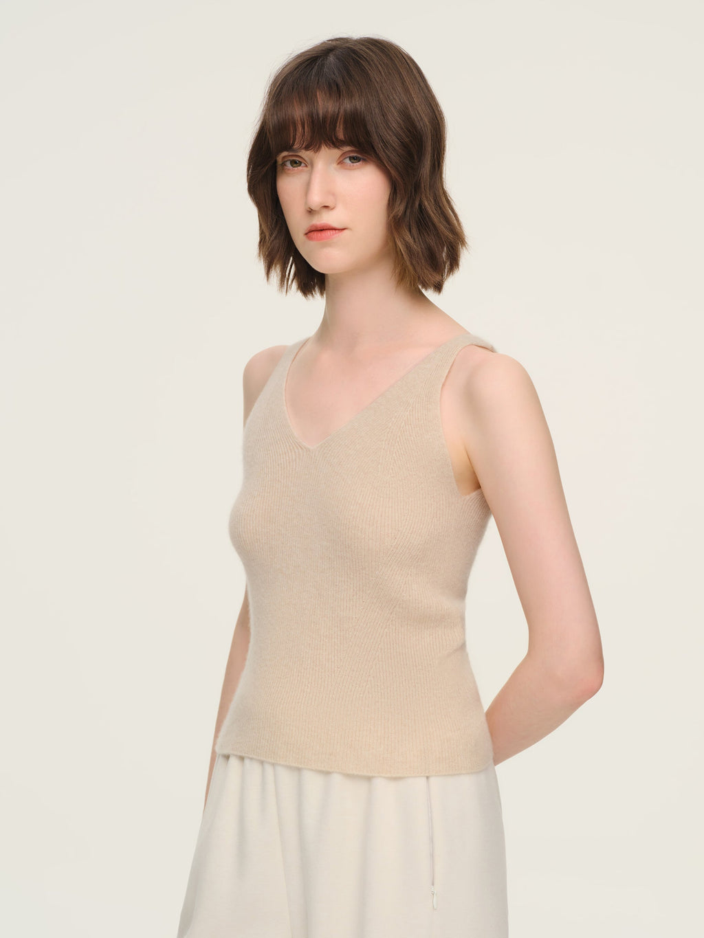 100% Cashmere Seamless Women Knit Tank Top
