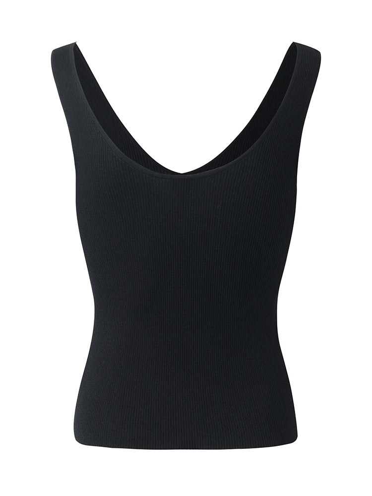 Acetate Round Neck Women Knitted Vest
