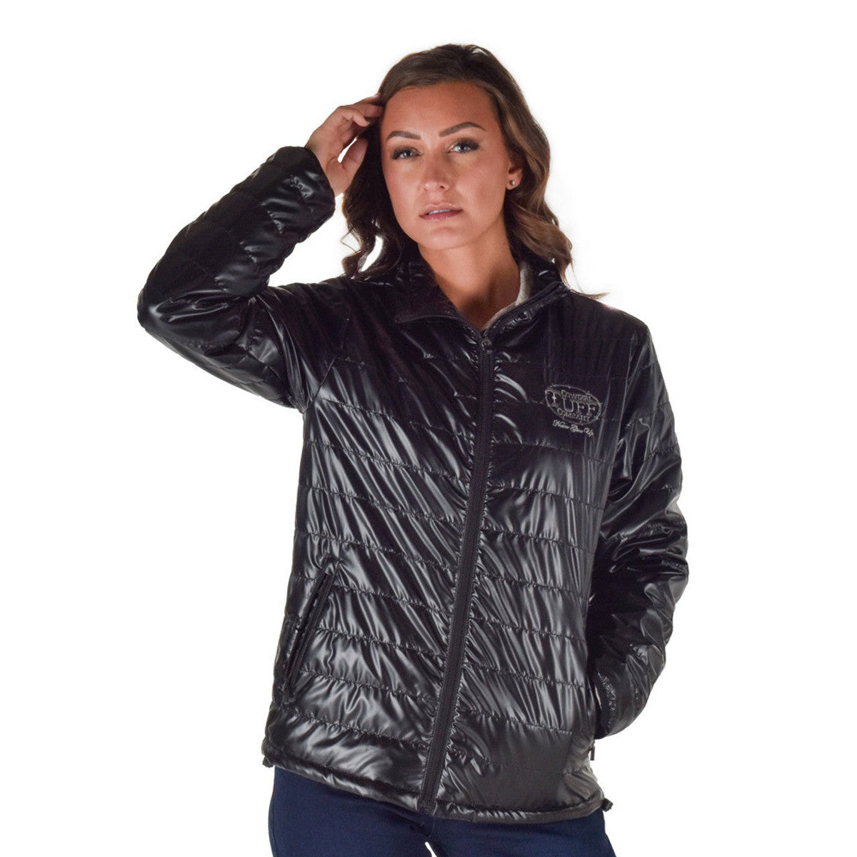Cowgirl Tuff Women's Jacket w/Embroidered Logo - Black
