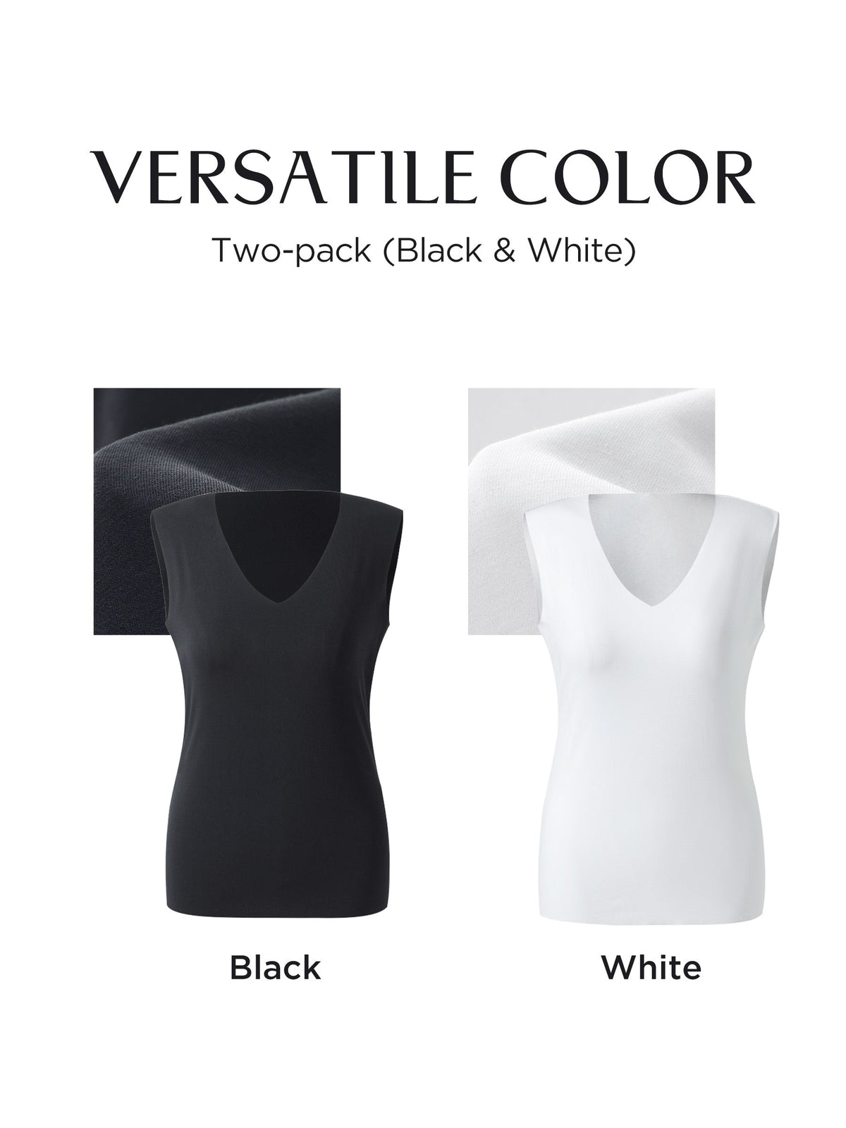 Two-pack (Black & White) Modal V-Neck Women Tank Top
