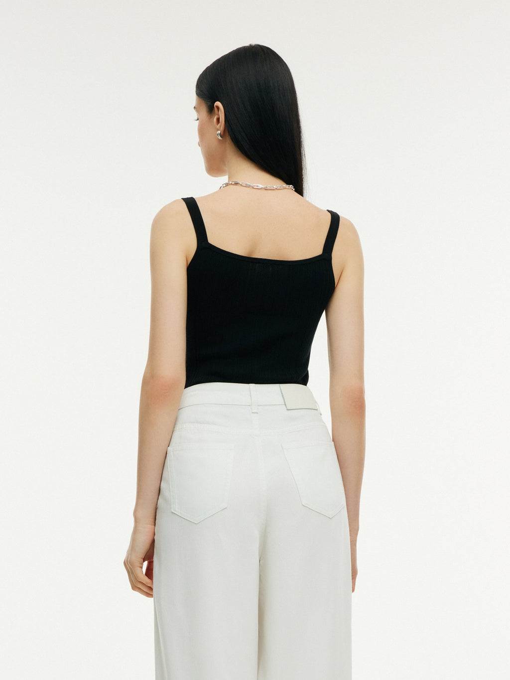 Tencel Mulberry Silk Blend Women Knit Stretchy Tank Top