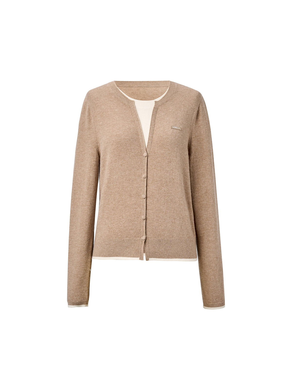 100% Wool Color Block Women Mock Layered Knit Top