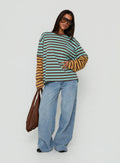 Jorgiah Layered Long Sleeve Top Multi Stripe