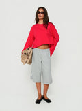 Settle Down Long Sleeve Top Red
