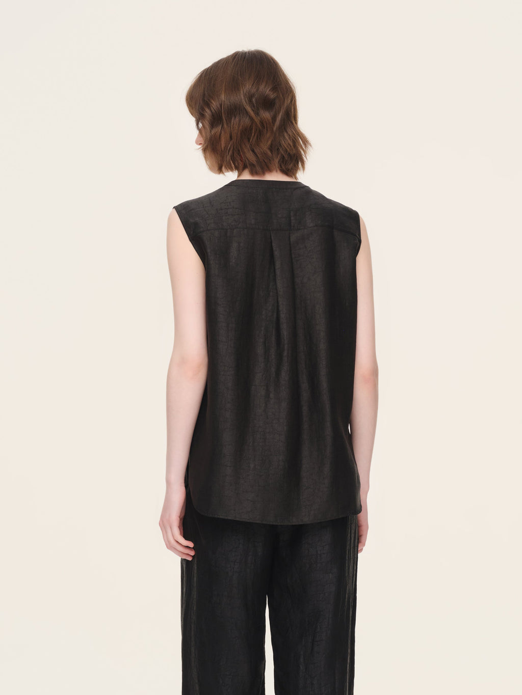 18MM Gambiered Canton Gauze Women Sleeveless Shirt