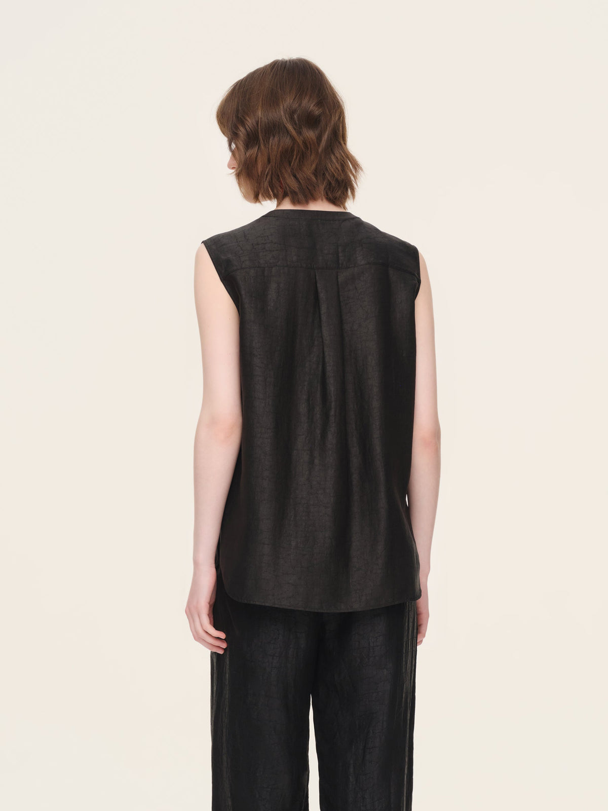 18MM Gambiered Canton Gauze Women Sleeveless Shirt