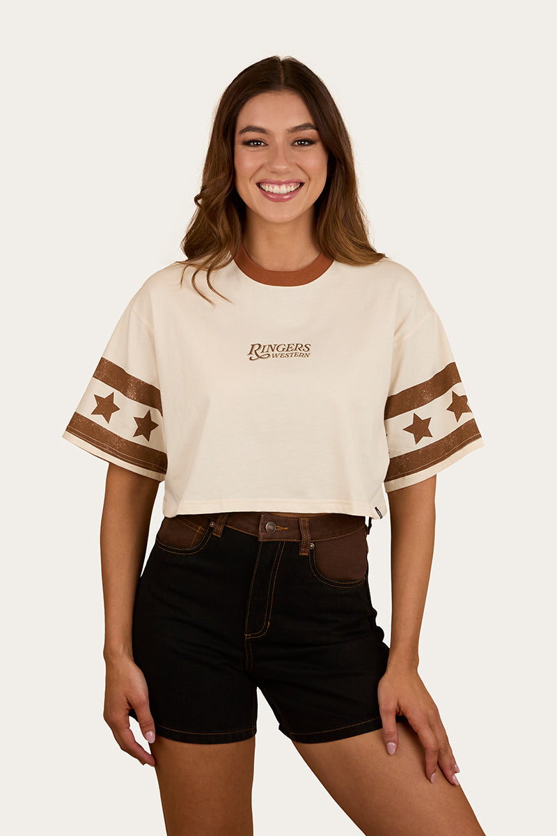 Anywhere Anytime Womens Cropped Oversized T-Shirt