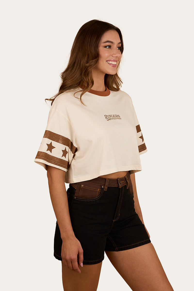 Anywhere Anytime Womens Cropped Oversized T-Shirt