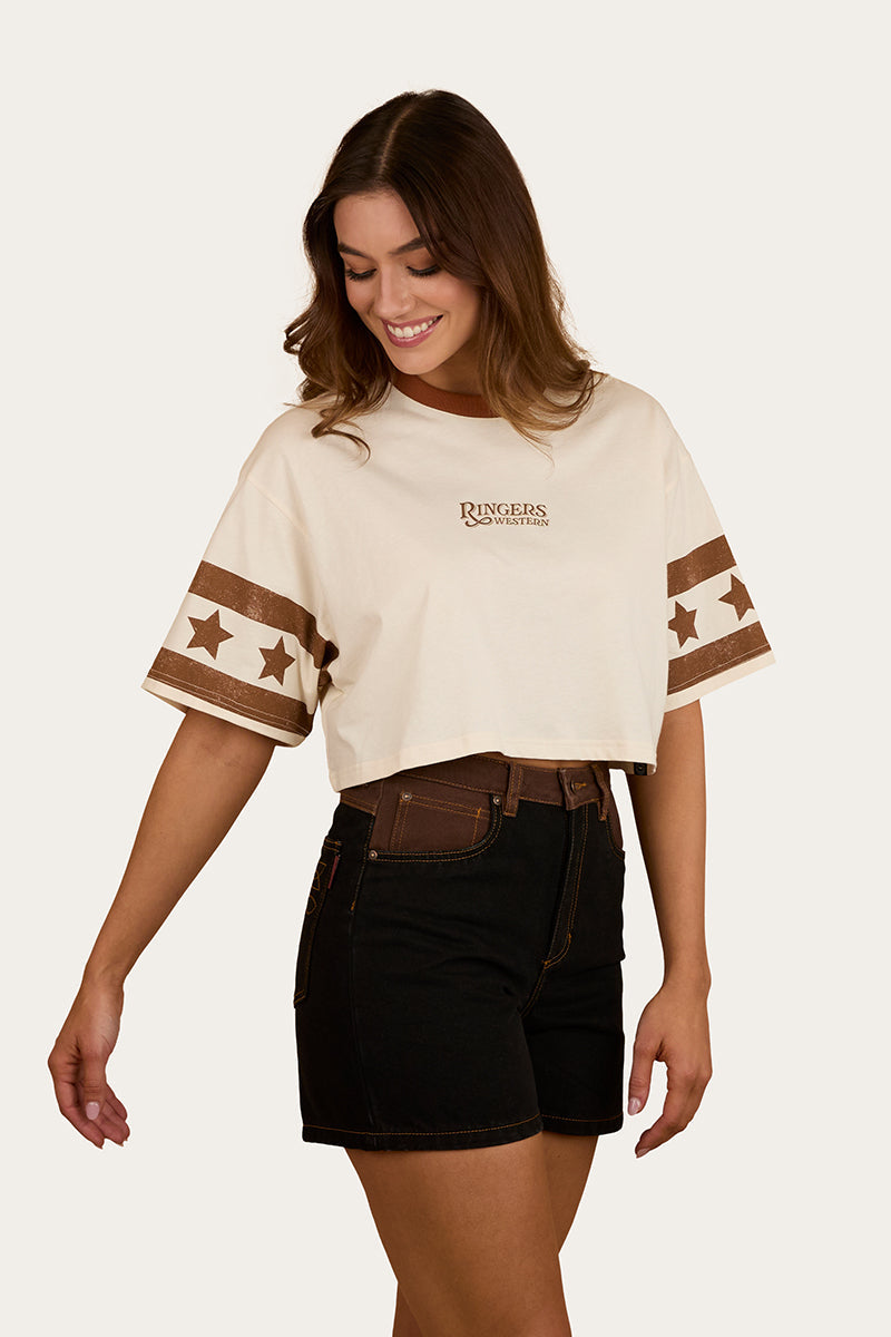 Anywhere Anytime Womens Cropped Oversized T-Shirt