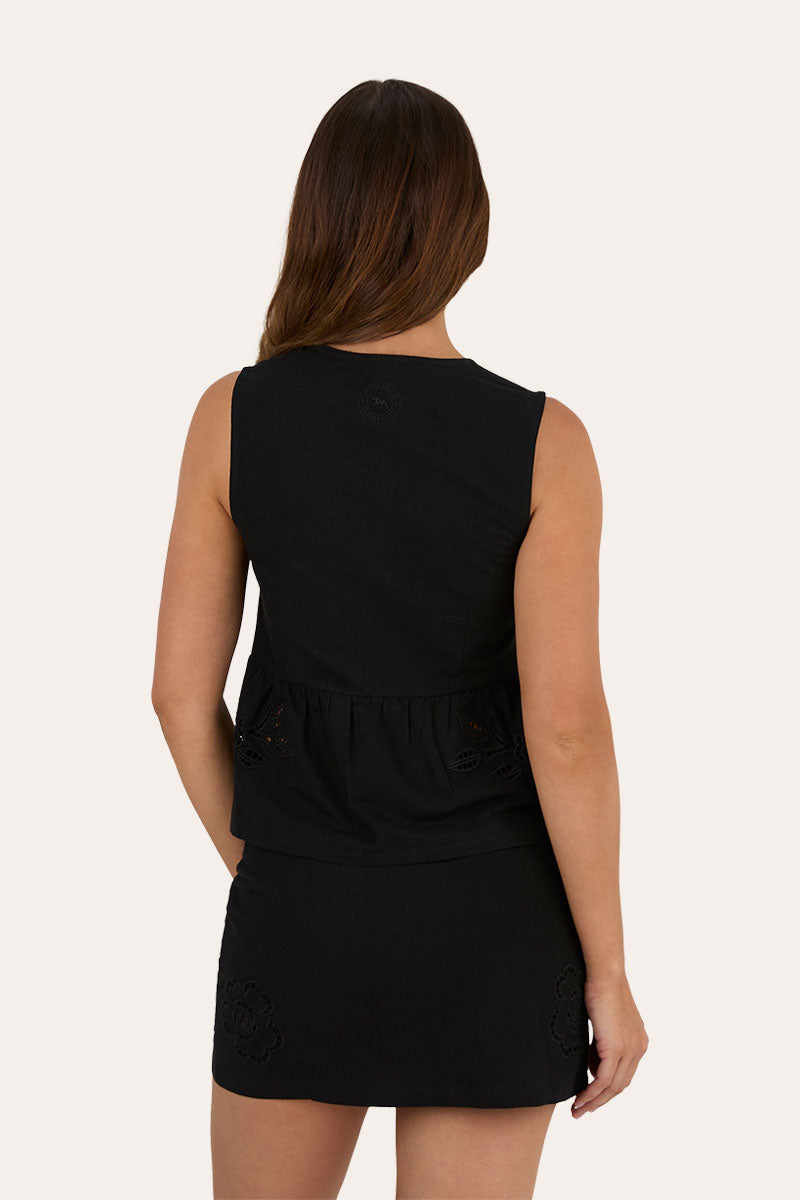 Jynette Womens Tie Front Top