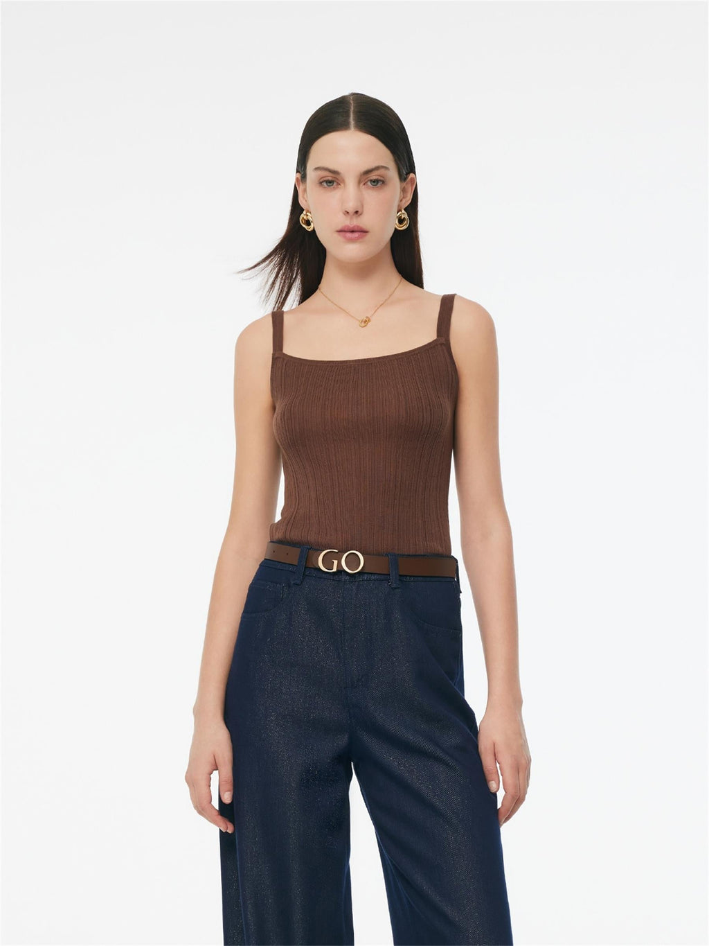 Tencel Mulberry Silk Blend Women Knit Stretchy Tank Top