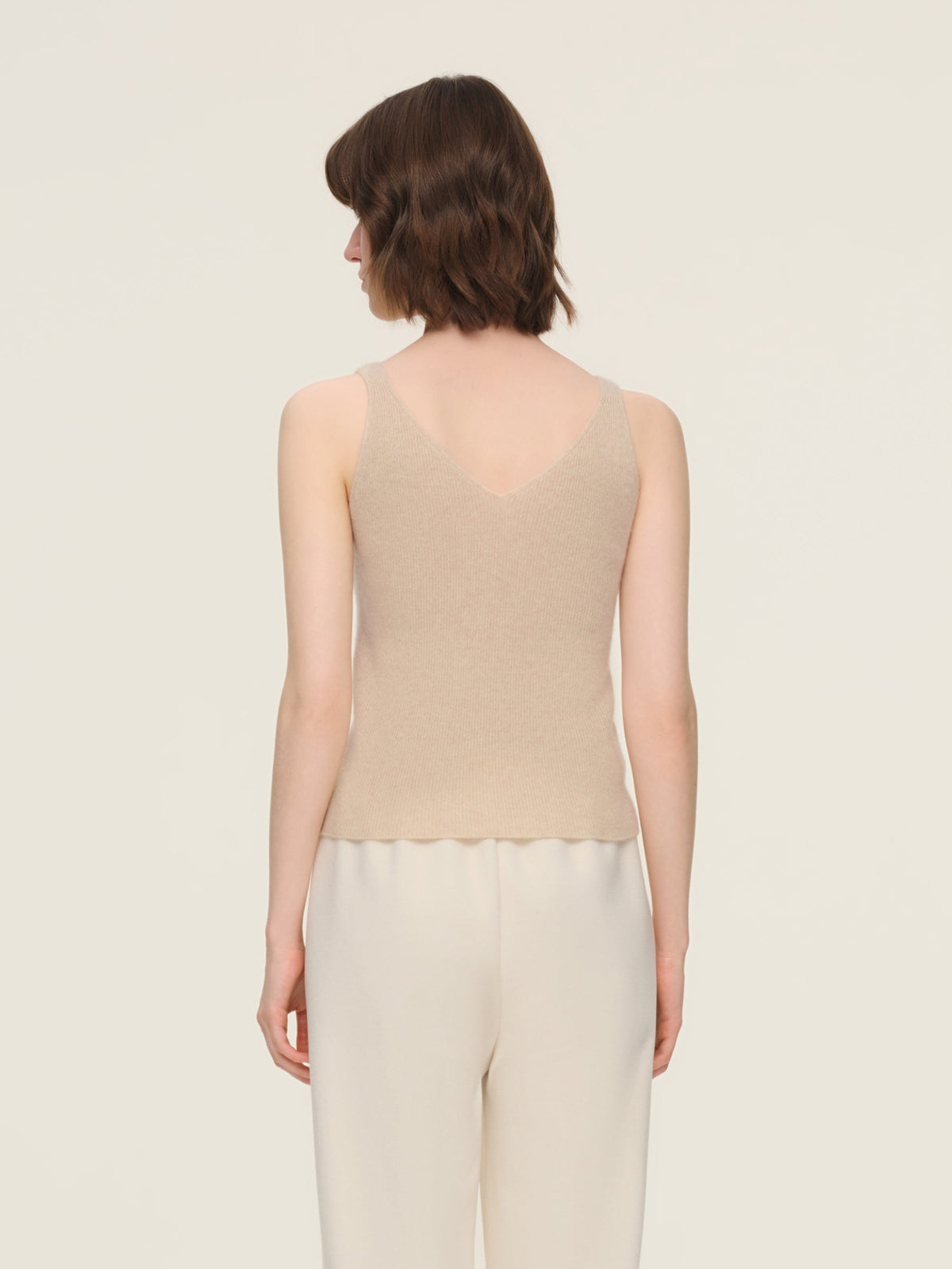 100% Cashmere Seamless Women Knit Tank Top