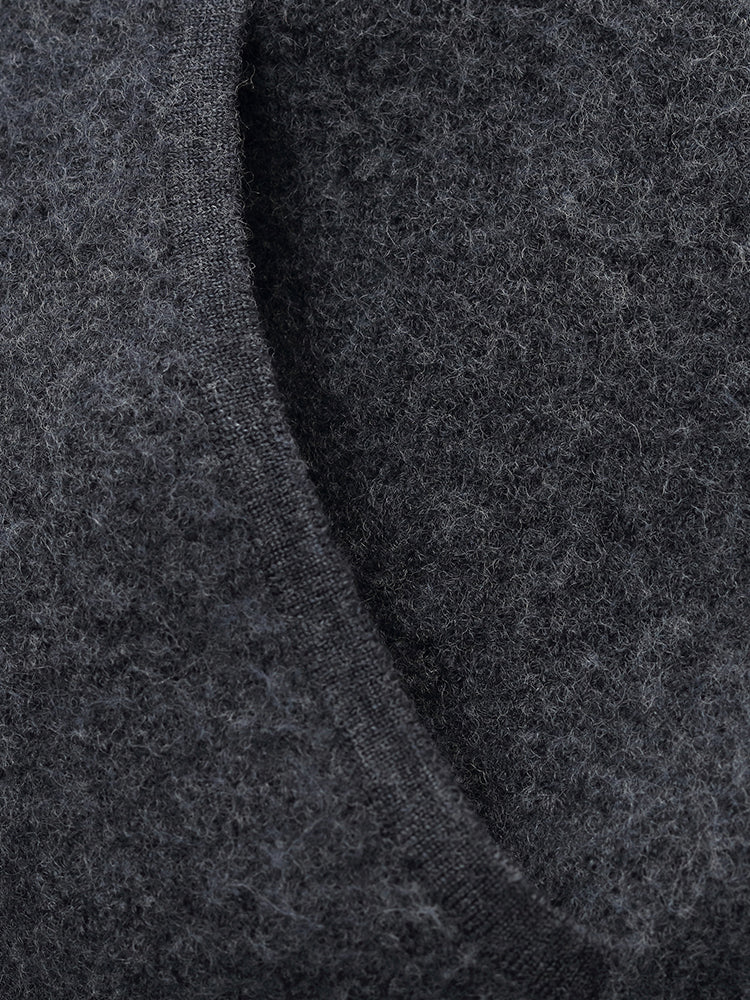 100% Brushed Wool Zip-Up Unisex Hoodie