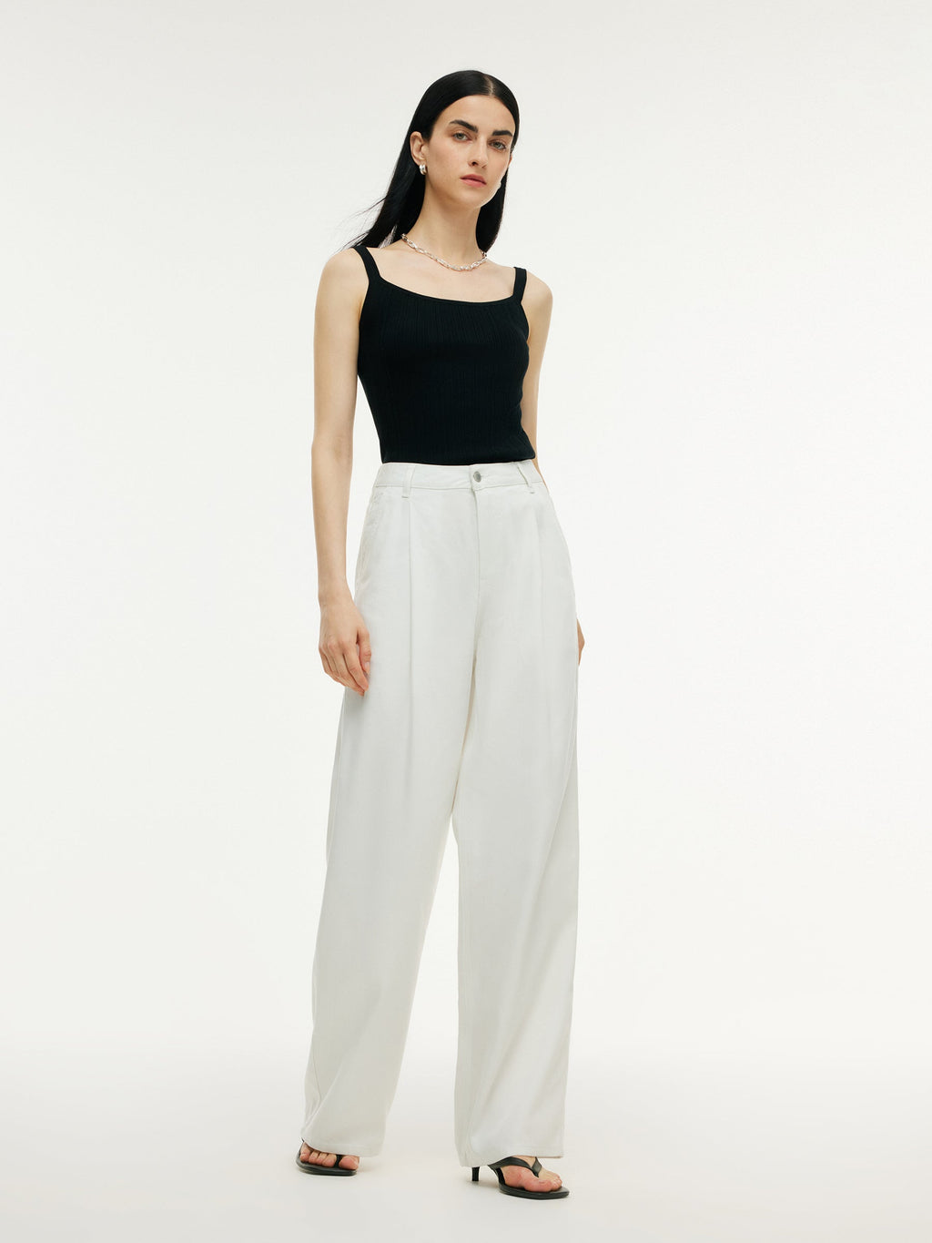 Tencel Mulberry Silk Blend Women Knit Stretchy Tank Top