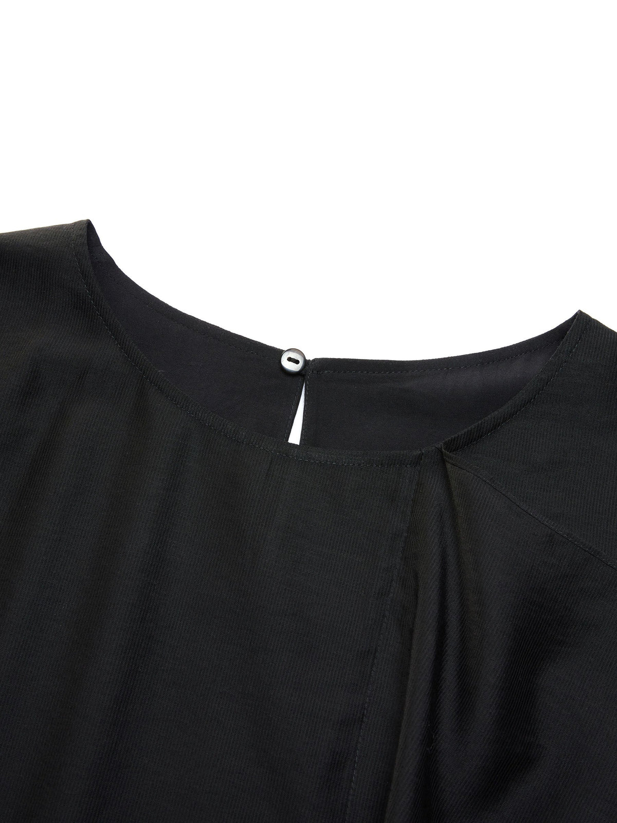 Lyocell Blend Black Ruffle-Detailing Women Tank Top