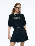 Tencel Blend Letter Print Unisex Loose T-Shirt