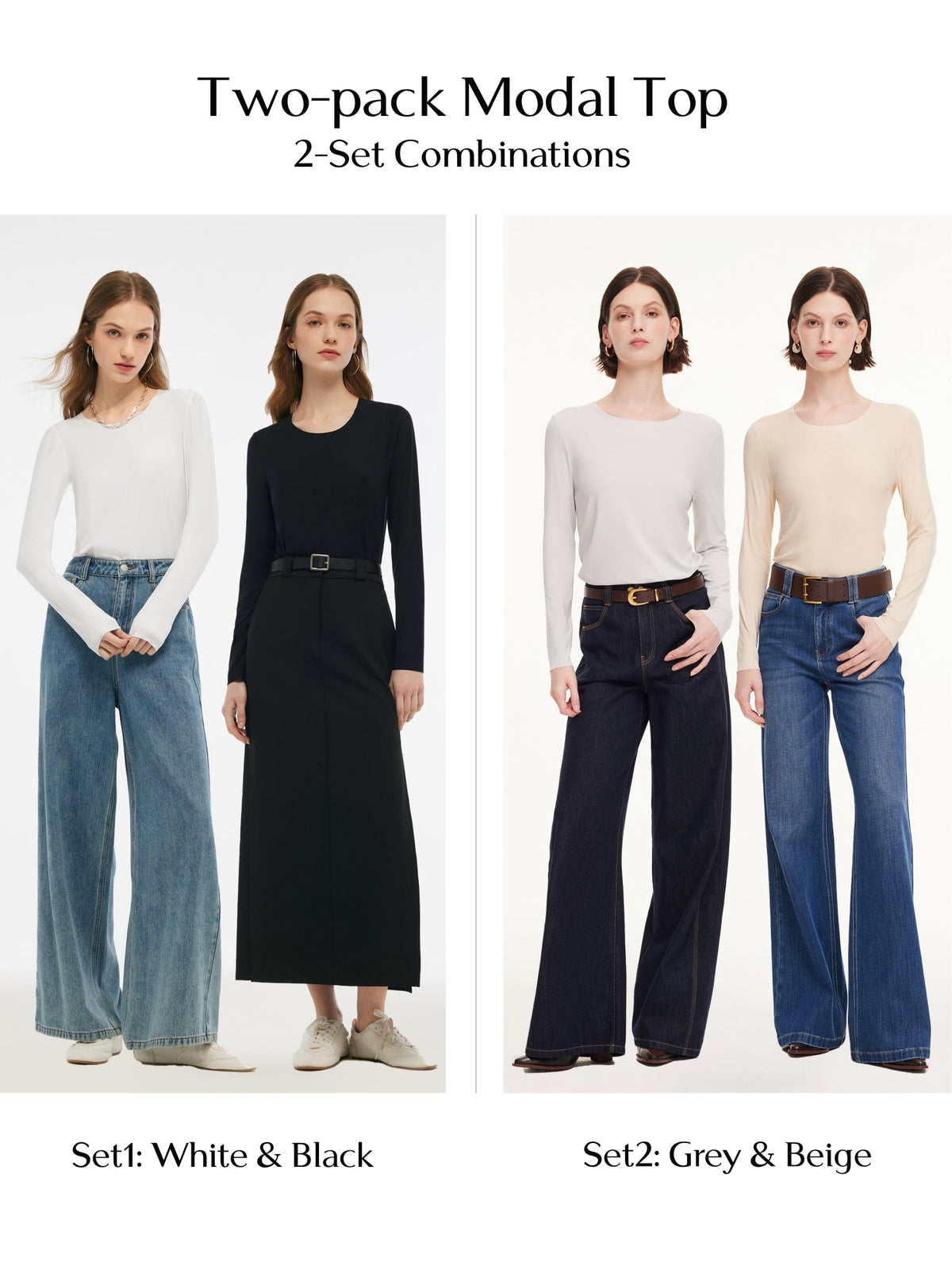 Two-Pack Modal Unisex Long Sleeve Top