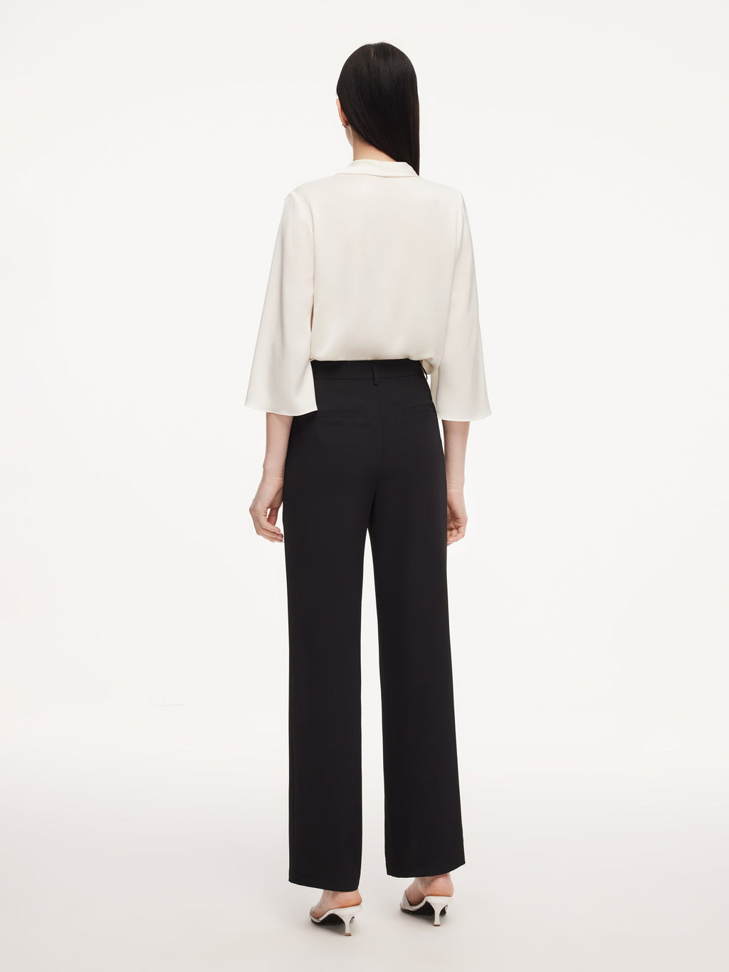 Four-Way Stretch Front Slit Women Micro-Flared Pants
