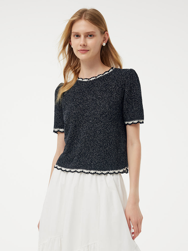 Cotton Glitter Women Knit Top
