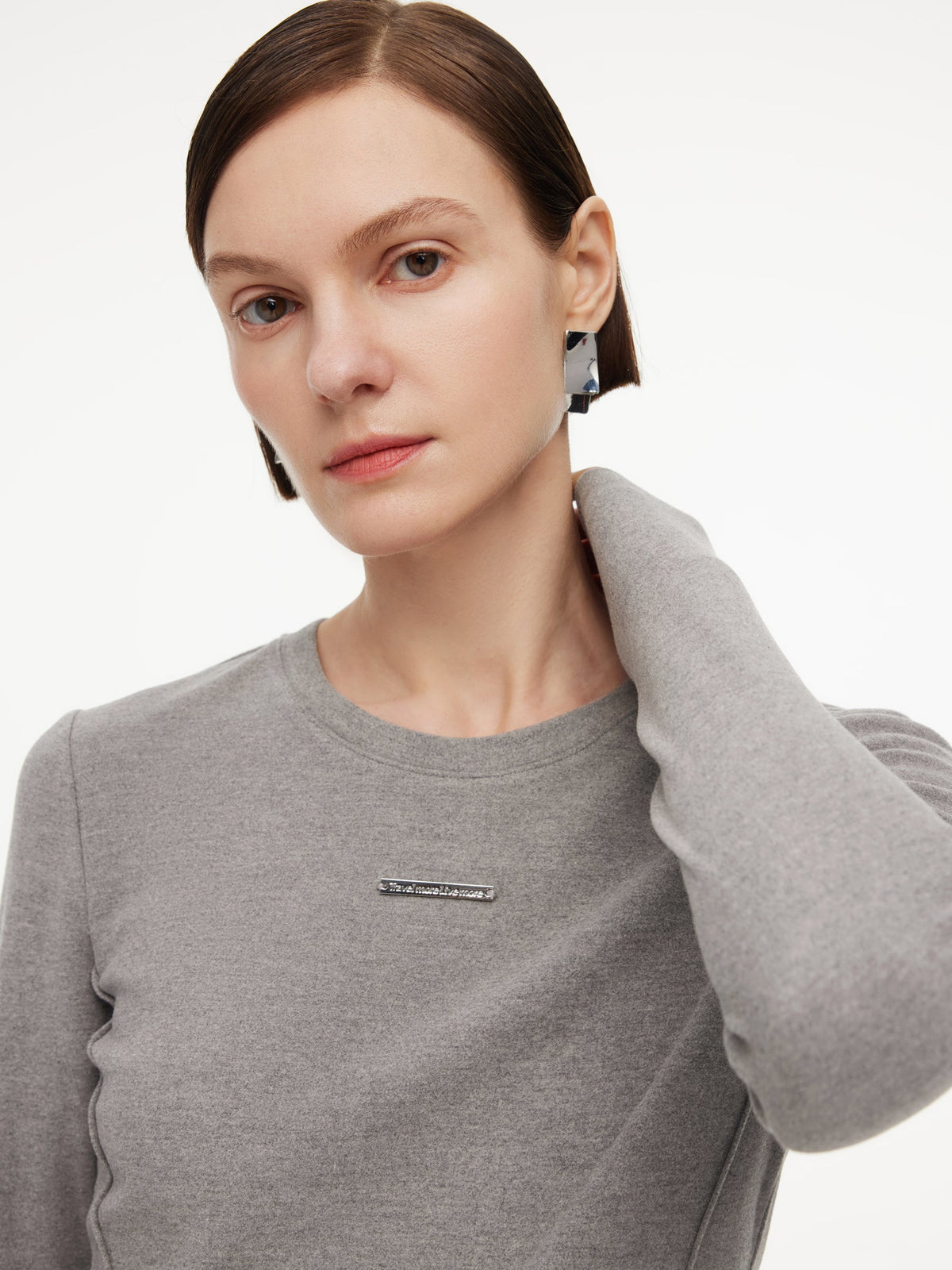 Stretch Round Neck Women Long Sleeve T-Shirt