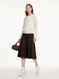 Lyocell Wool Blend Asymmetrical Neck Women Knit Top
