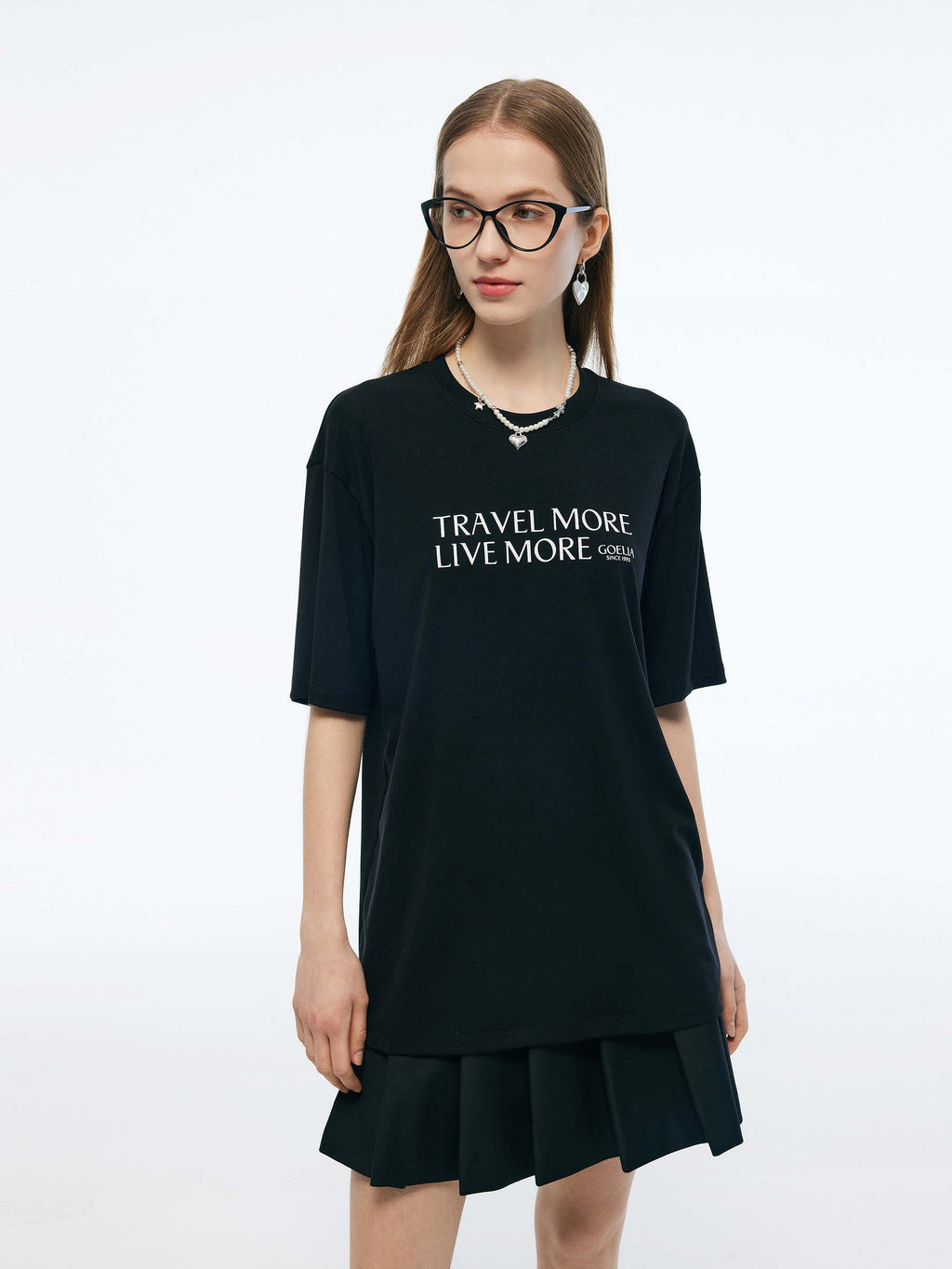 Tencel Blend Letter Print Unisex Loose T-Shirt