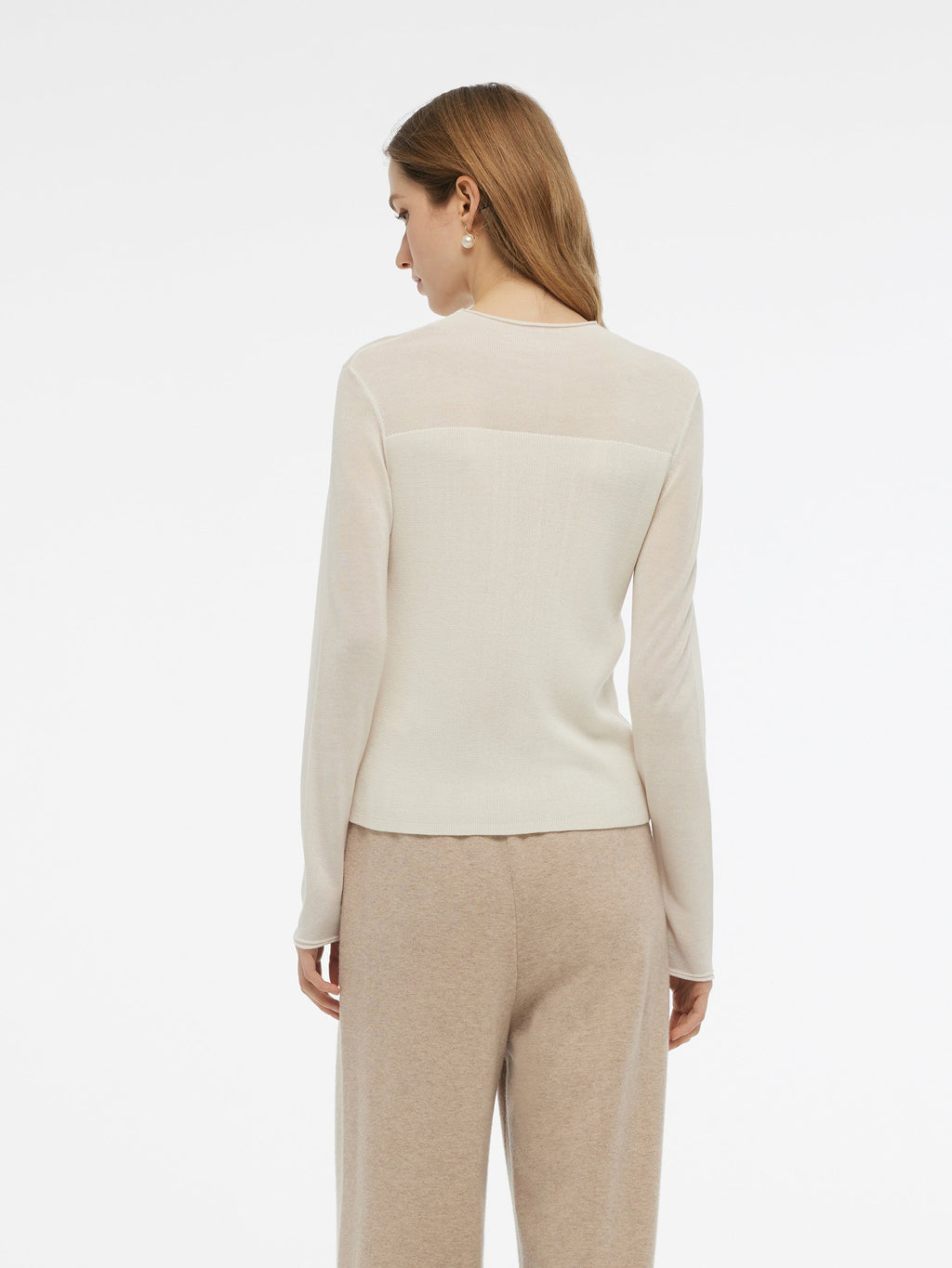 Tencel Wool Blend Women Flower Knit Top