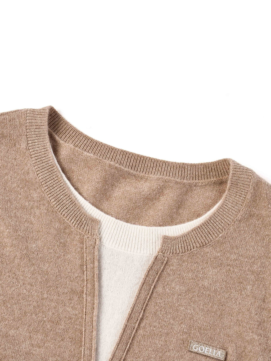 100% Wool Color Block Women Mock Layered Knit Top