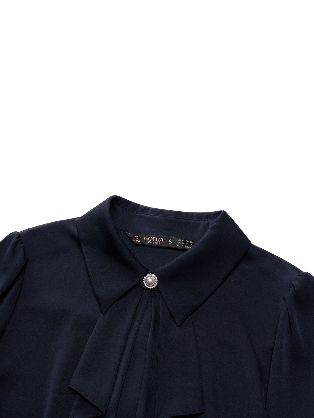 22MM Mulberry Silk Women Shirt With Detachable Ruffle Detail