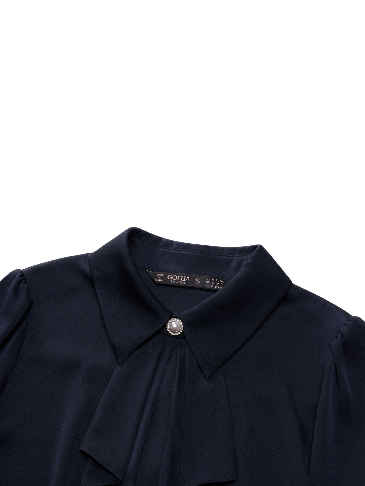 22MM Mulberry Silk Women Shirt With Detachable Ruffle Detail