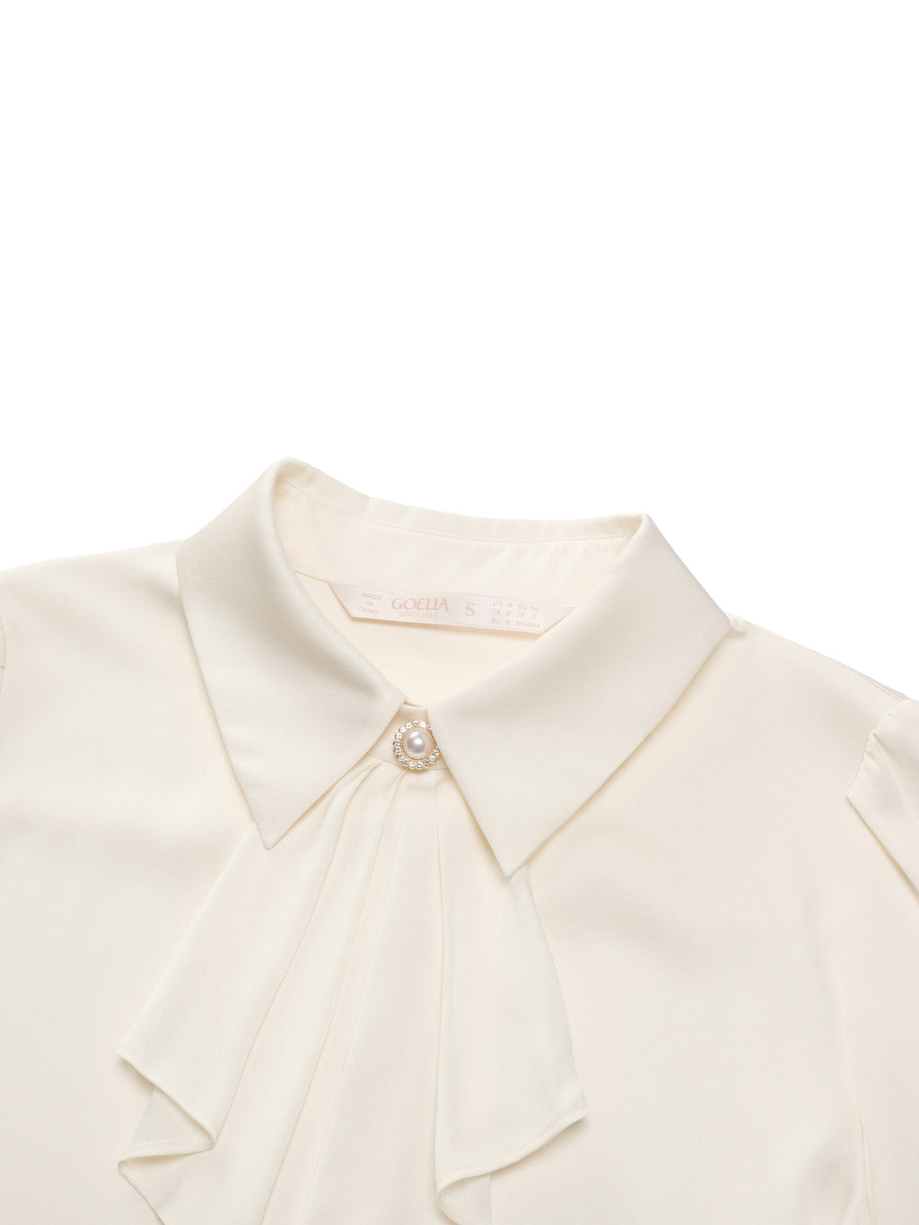 22MM Mulberry Silk Women Shirt With Detachable Ruffle Detail