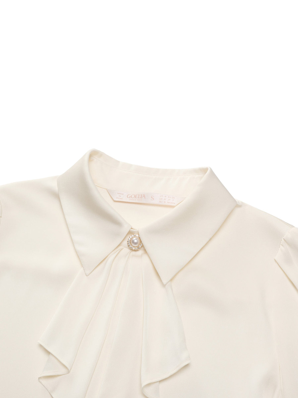 22MM Mulberry Silk Women Shirt With Detachable Ruffle Detail