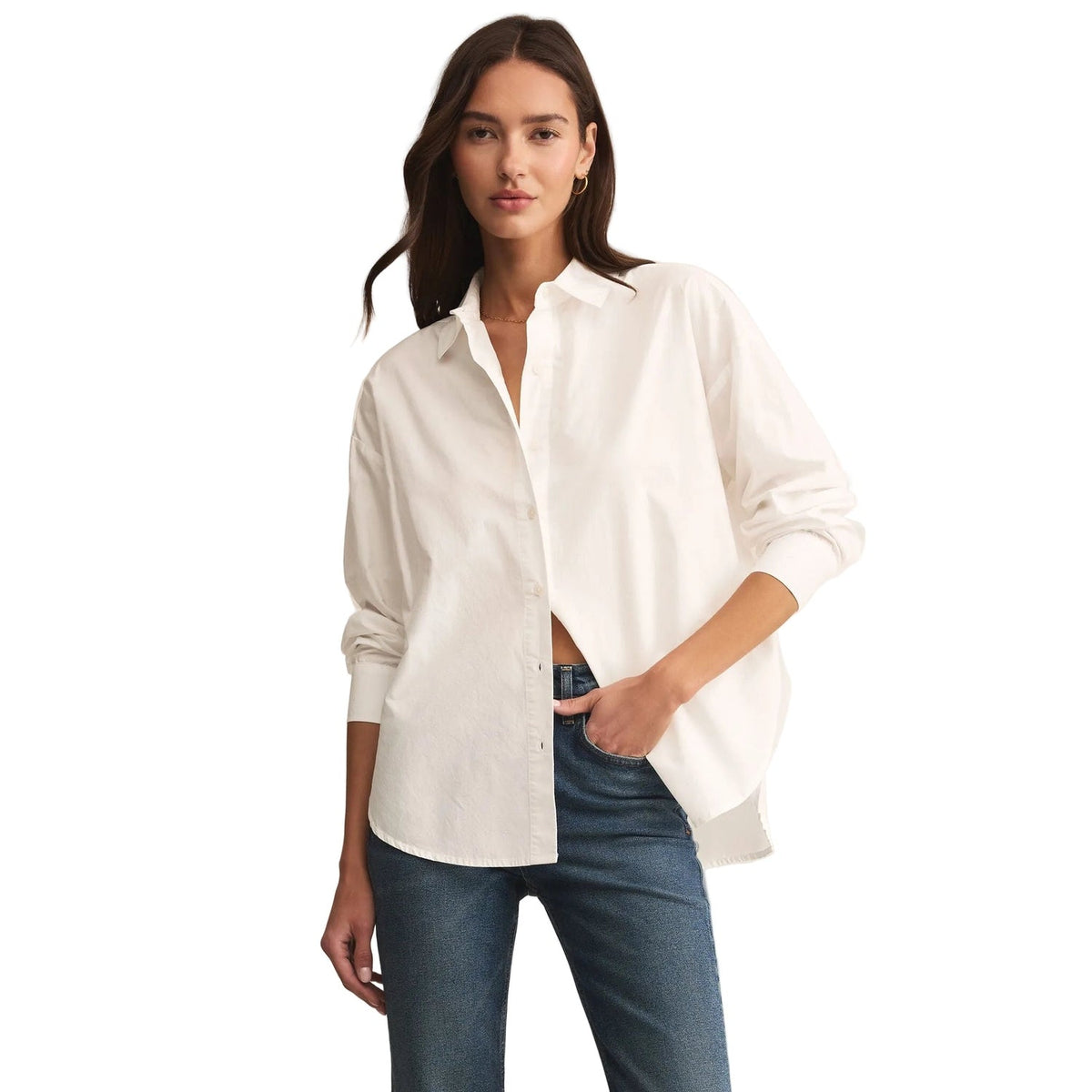 Women's Elevated Relaxed Poplin Shirt