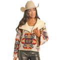 Panhandle Women's Long Sleeve Cropped Cape Coat- Natural
