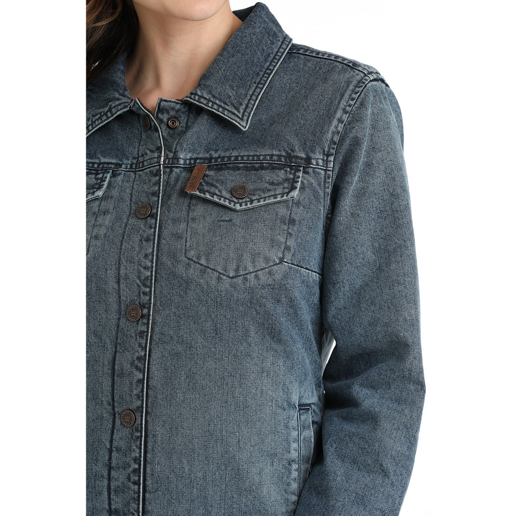 Cinch Women's Reversible Trucker Jacket - Indigo/Brown