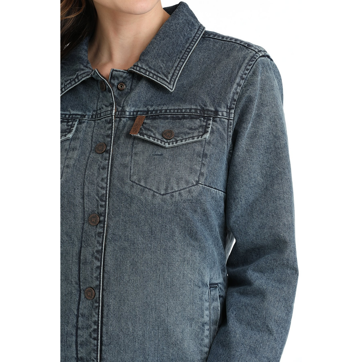 Cinch Women's Reversible Trucker Jacket - Indigo/Brown