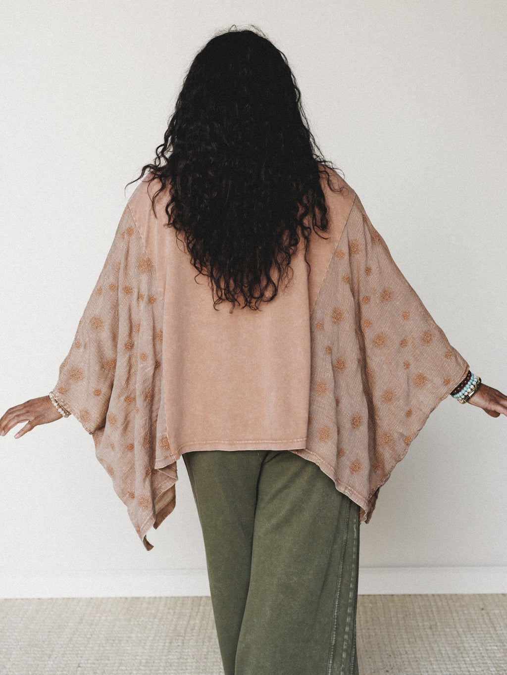 Peace Path Embroidered Top - Mocha