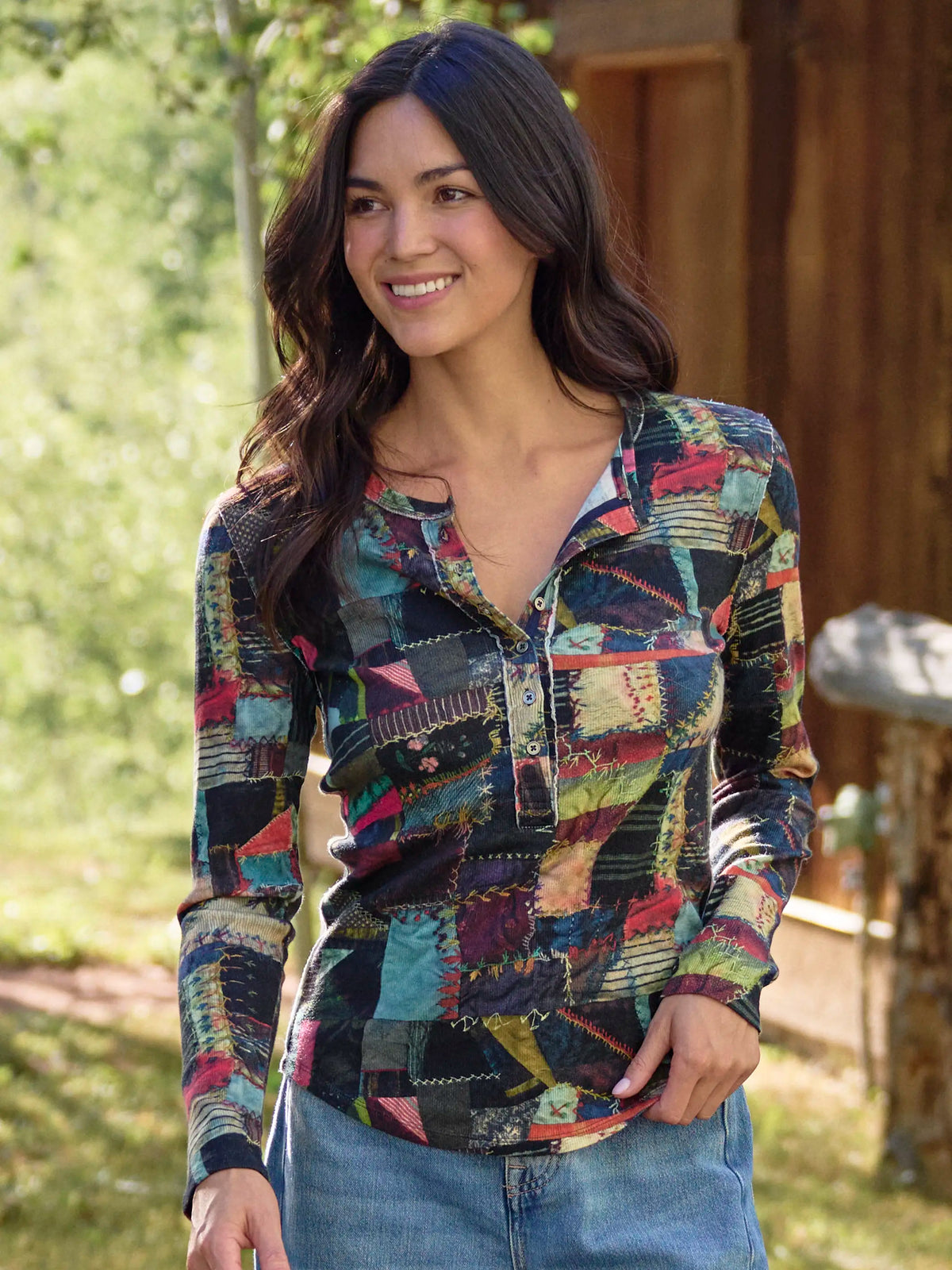 Layer Up Ribbed Henley - Artisan Stitches Multi