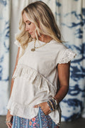Simple Sweet Ruffle Tunic - Oatmeal