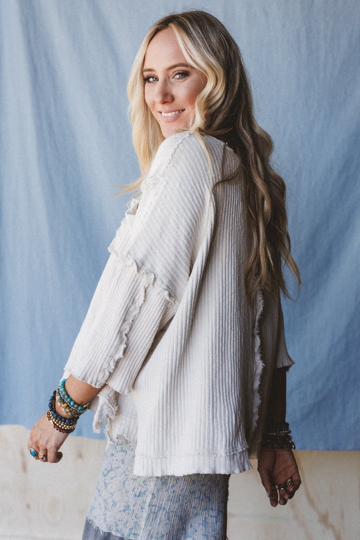 Jaqueline Textured Top - Ecru