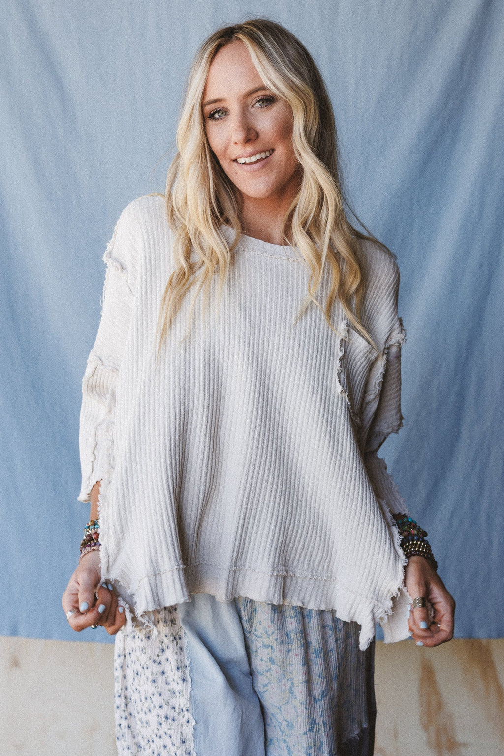 Jaqueline Textured Top - Ecru