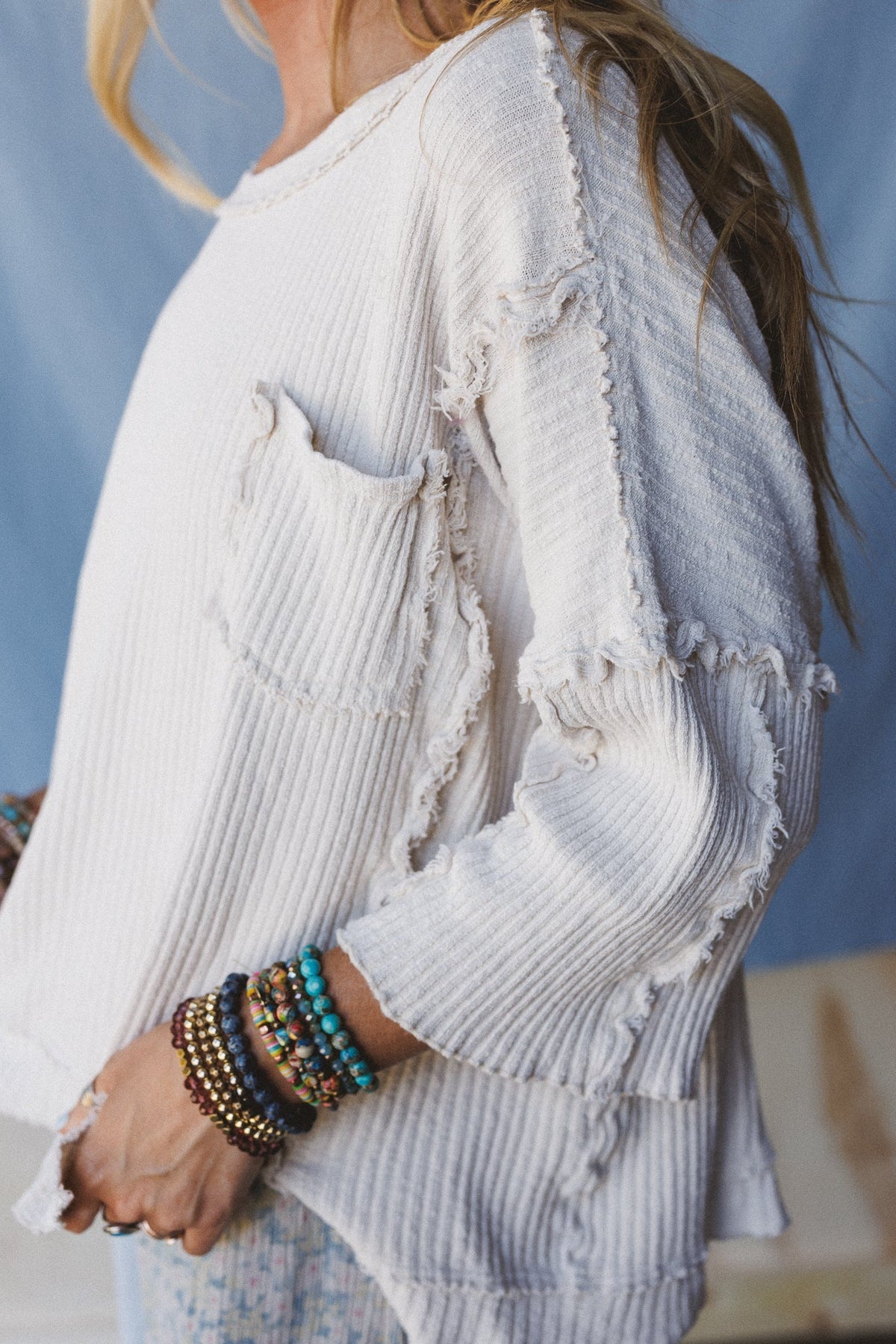 Jaqueline Textured Top - Ecru