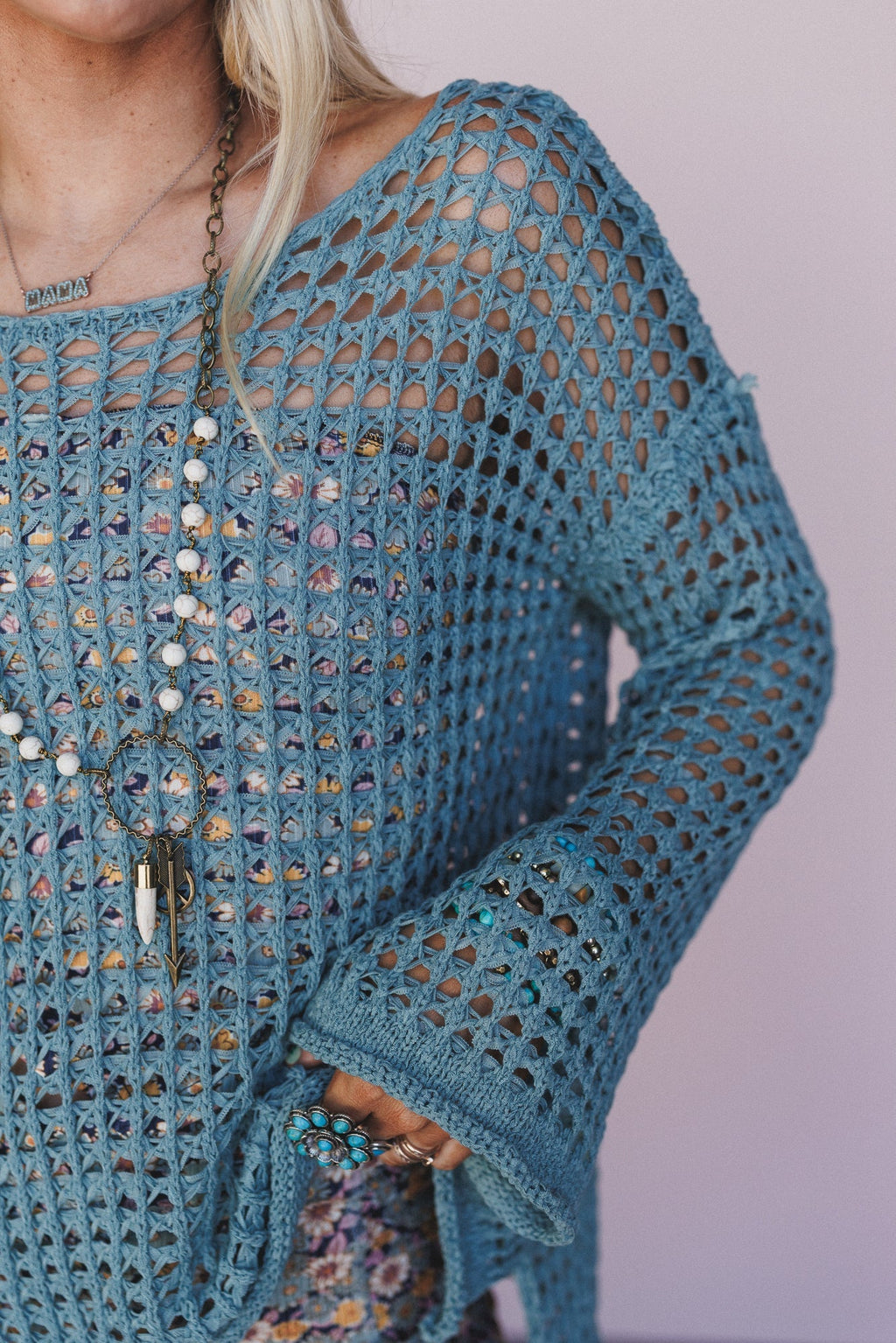Oceania Crochet Top - Teal