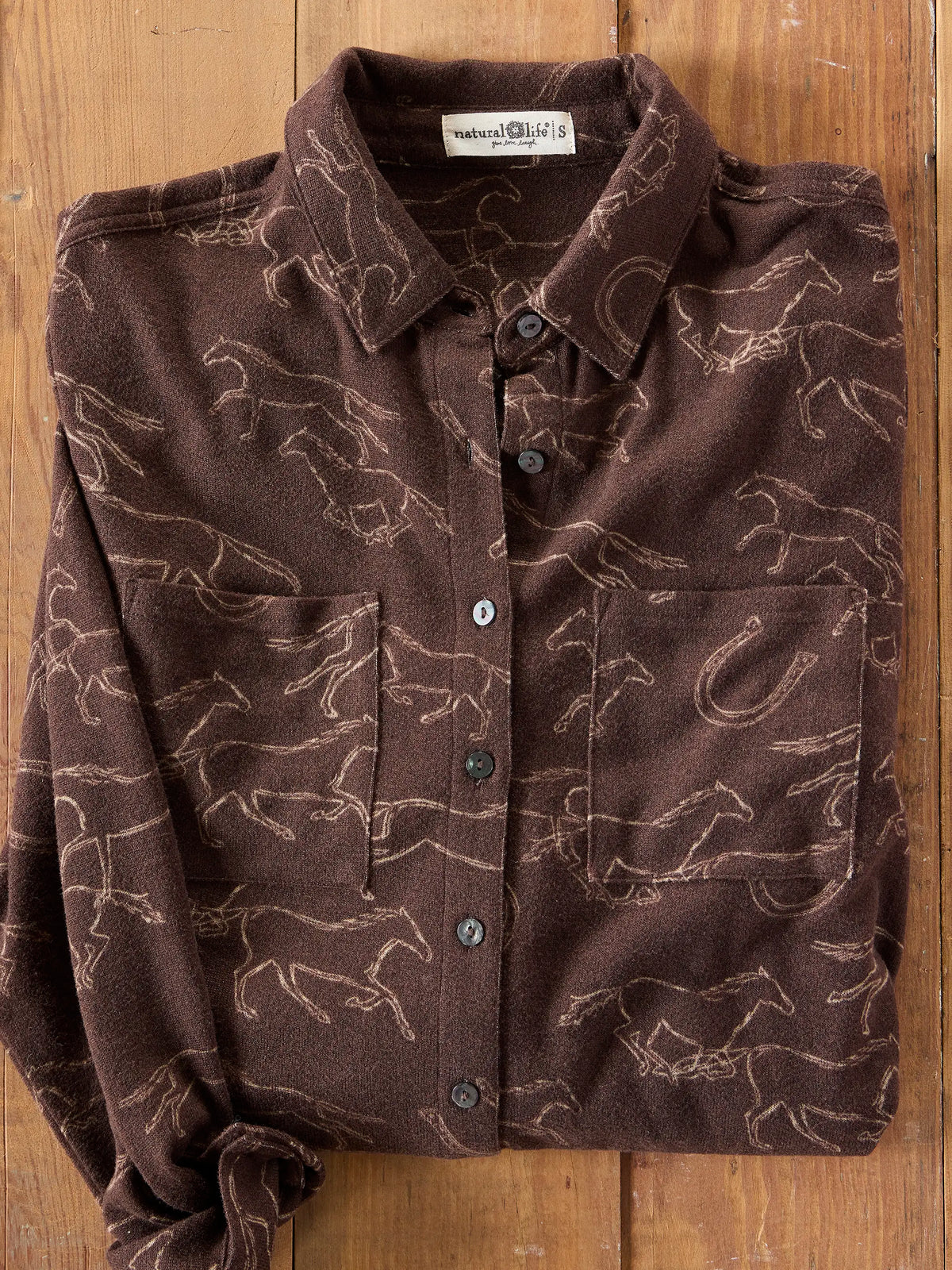 Rocky Sweater Knit Button Down - Western Wild Chocolate