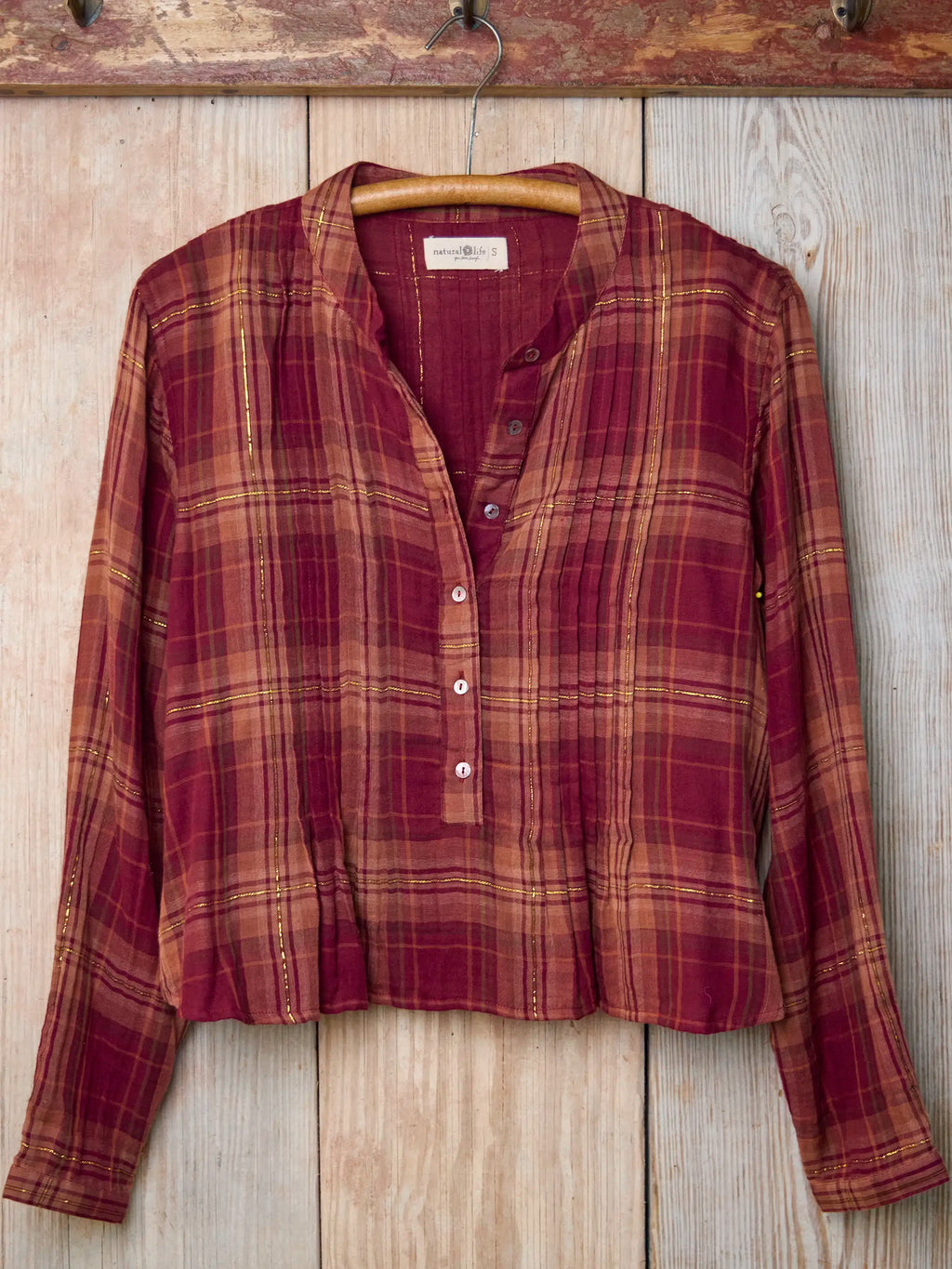 Montana Top - Cranberry Rust Plaid