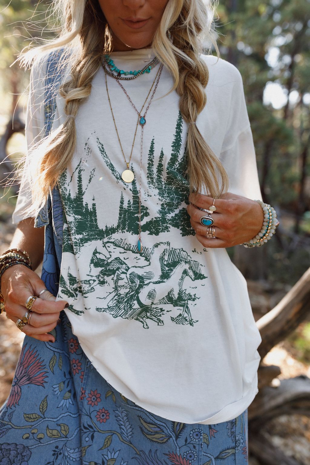Mountains Are Calling Graphic Tee - Ivory