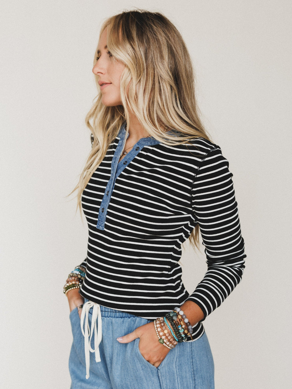 Fieldtrip Stripe Top - Black