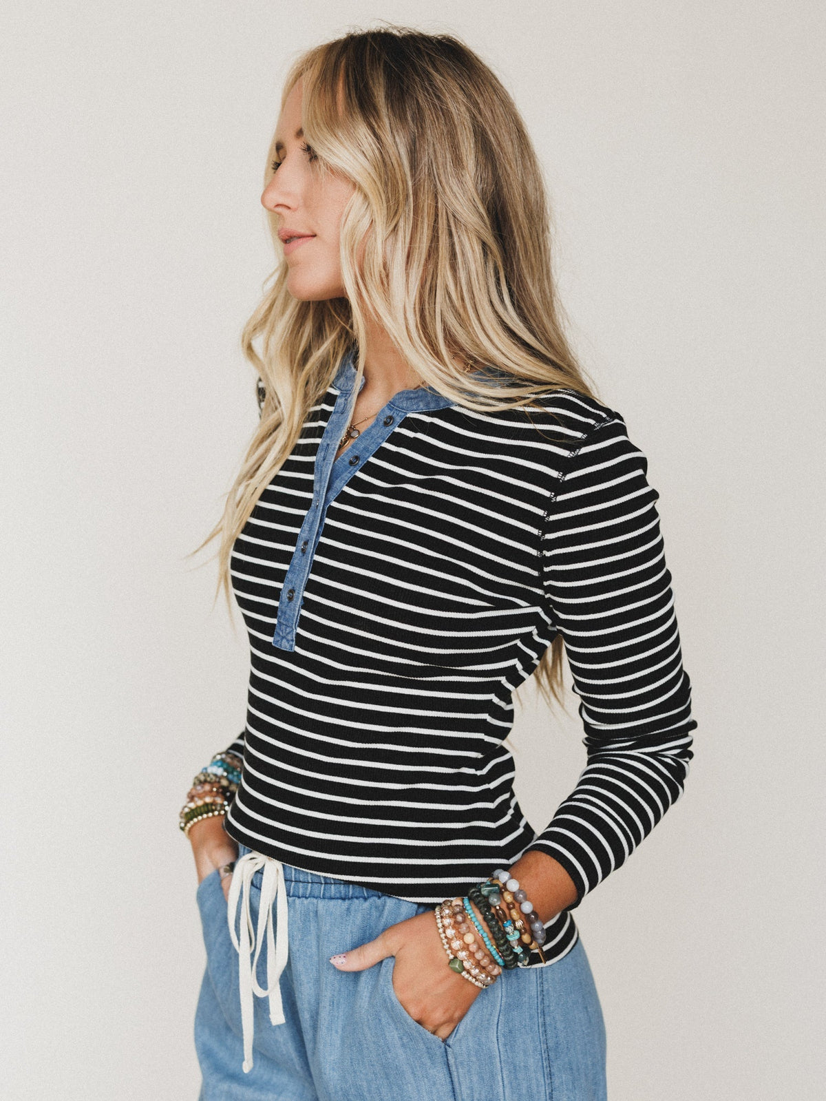 Fieldtrip Stripe Top - Black