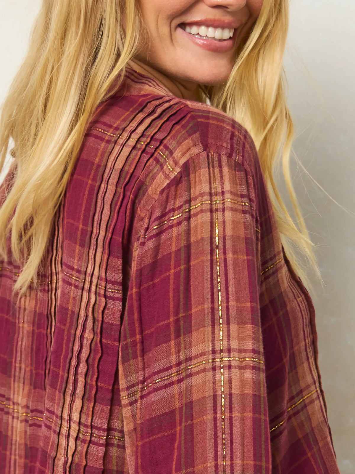 Montana Top - Cranberry Rust Plaid