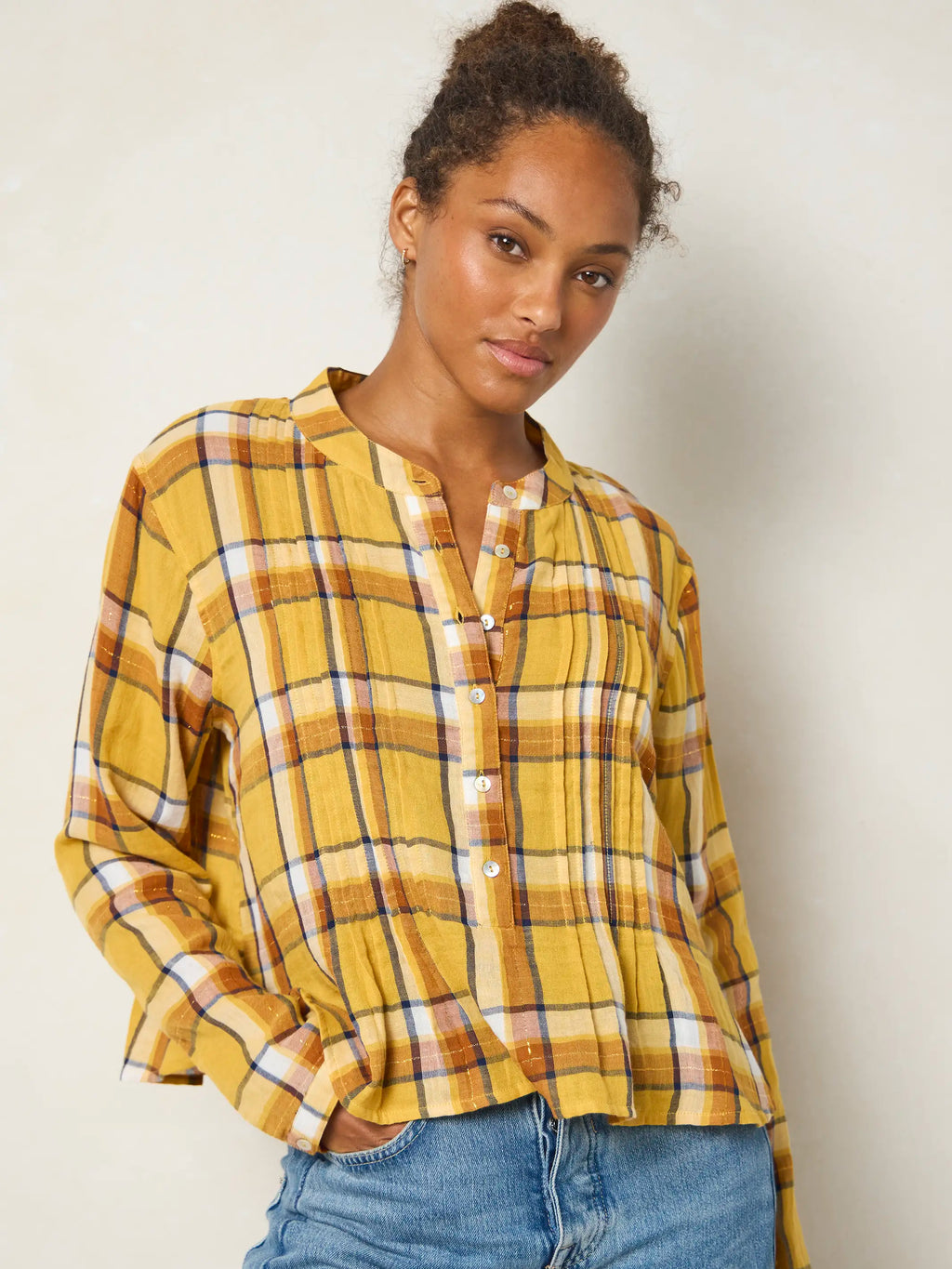 Montana Top - Mustard Plaid
